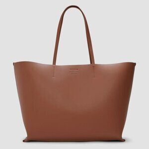 Everlane The Luxe Italian Leather Tote in Cognac